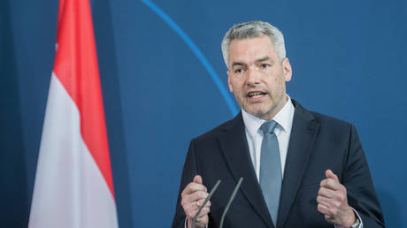 FILE PHOTO. Austrian Chancellor Karl Nehammer.