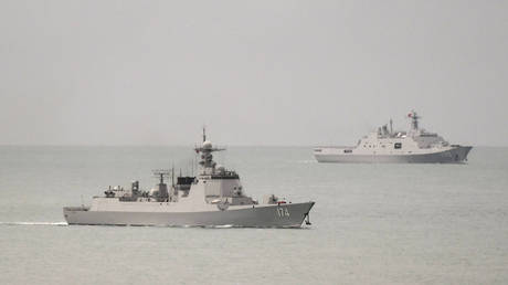 FILE PHOTO: Chinese navy vessels on patrol mission. © AFP / Australian Defense Forces