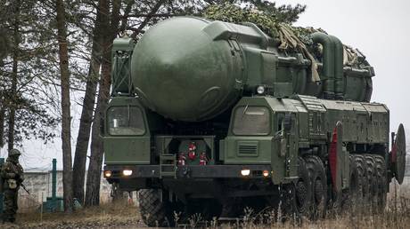 FILE PHOTO. A Russian Topol intercontinental ballistic missile.