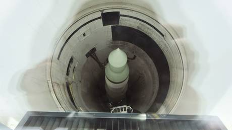 FILE PHOTO. Minuteman Missile National Historic Site Delta-09 Silo showing unarmed Missile. ©Education Images / Universal Images Group via Getty Images