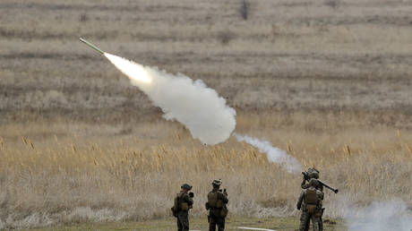 FILE PHOTO: US Marines launch a Stinger missile during a military exercise in Romania, March 20, 2017