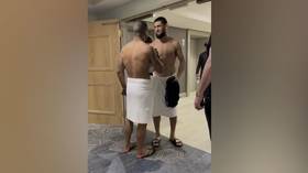 Chimaev challenges UFC rival Burns to ‘naked’ fight in hotel face-off (VIDEO)