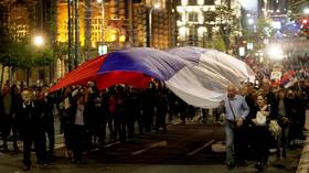 WATCH Serbs protest Belgrade’s move against Russia