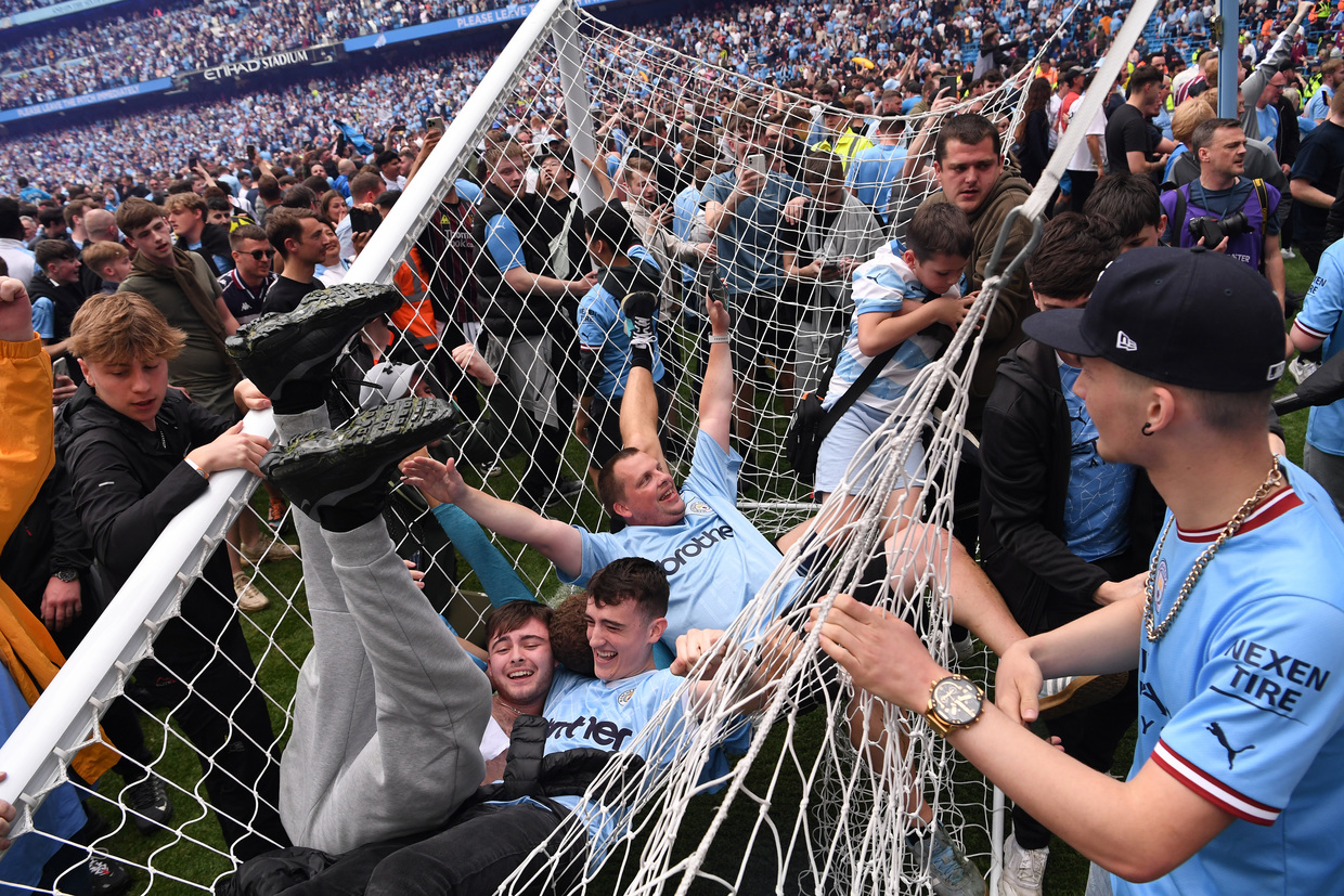 Rival goalkeeper attacked during Man City celebrations