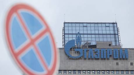 Gazprom headquarters building in Moscow, Russia