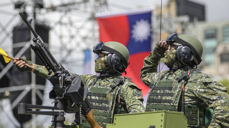 File photo: Taiwanese military forces parade in Taipei. © Alberto Buzzola / LightRocket via Getty Images