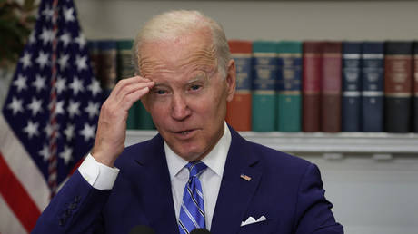 President Joe Biden speaks during an event in the Roosevelt Room of the White House on May 4, 2022 Washington, DC, US