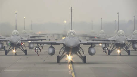FILE PHOTO. Taiwanese Air Force F-16V fighter jets.