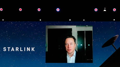 FILE POHTO. Elon Musk speaking about the Starlink project. ©Joan Cros / NurPhoto via Getty Images
