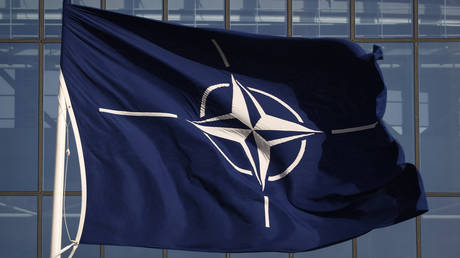 The North Atlantic Treaty Organization (NATO) flag © AFP / Kenzo Tribouillard