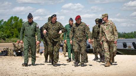 NATO officers during Defender Europe 22 exercises at Deblin, Poland, May 13, 2022.