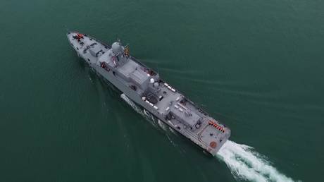 PHOTO DE DOSSIER: Le navire de garde Admiral Essent prend part aux exercices navals organisés par la flotte russe de la mer Noire.  © Spoutnik / Ministère russe de la Défense