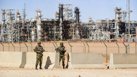 Soldiers standing guard outside an Algerian gas facility. © AFP / Ryad Kramdi