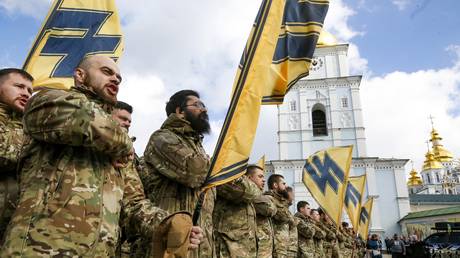 FILE PHOTO: Members of the Azov Battalion demonstrate during Ukrainian Volunteer Day in Kiev. © AP / Efrem Lukatsky