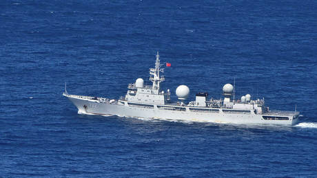 FILE PHOTO: A Chinese naval vessel, May 2022. © Australia Defense Force / AFP