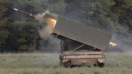 FILE PHOTO. The MLRS fires during an exercise in Salisbury Plain, Wiltshire. ©Andrew Matthews / PA Images via Getty Images