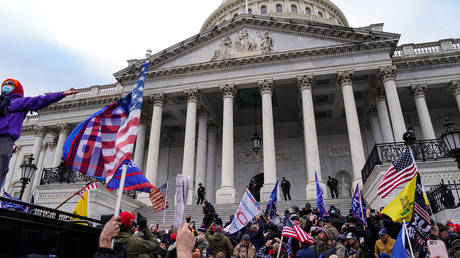 Crowds gather outside the US Capitol for the 'Stop the Steal' rally on January 06, 2021 in Washington, DC. © Robert Nickelsberg / Getty Images