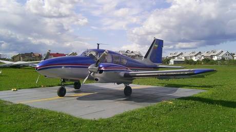 FILE PHOTO: A Lithuanian aircraft thought to have been involved in an unauthorized, and still unexplained, flight over several NATO countries.