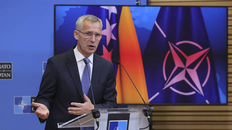 Jens Stoltenberg speaks during a media conference at NATO headquarters in Brussels, Belgium, May 25, 2022 © AP / Olivier Matthys