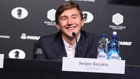 Russian chess star Sergey Karjakin had words for the West. © Rob Kim / Getty Images for Agon Limited