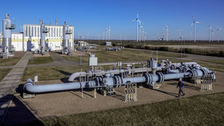 FILE PHOTO: An underground gas strorage facility in the German state of Saxony-Anhalt.