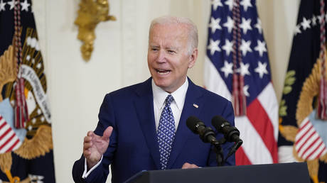 FILE - President Joe Biden speaks during a bill signing ceremony, June 13, 2022, in the East Room of the White House in Washington. Biden will make his first trip to the Middle East next month with visits to Israel, the West Bank and Saudi Arabia.