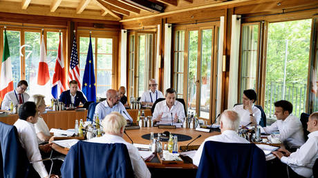 G7 leaders meet at Elmau Castle in Kruen, Germany, on 26 June 2022.