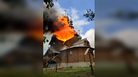 Orthodox monastery burns on Ukraine-controlled territory