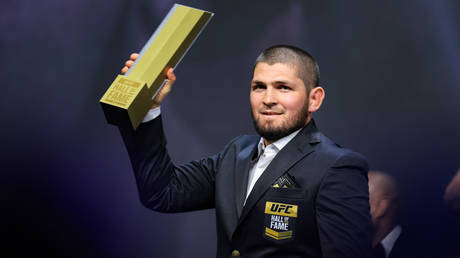 Khabib Nurmagomedov entered the UFC Hall of Fame. © Carmen Mandato / Getty Images