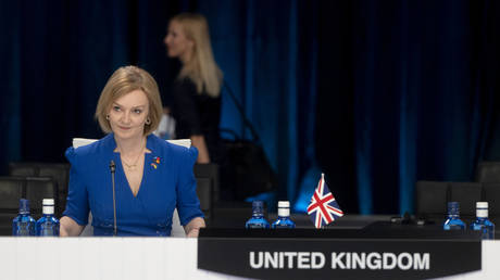 British Foreign Secretary Liz Truss at a NATO summit in Madrid, Spain, June 29, 2022. © Europa Press / A. Ortega / Getty Images