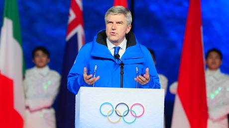 IOC president Thomas Bach was in Ukraine at the weekend. © Michael Kappeler / picture alliance via Getty Images