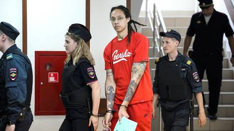 Brittney Griner was back in a Russian courtroom on Thursday. © AP Photo / Alexander Zemlianichenko