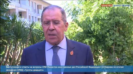 Lavrov describes Western reaction to his G20 presence