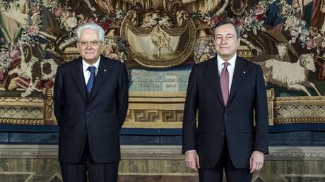 Italian President of the Republic Sergio Mattarella and italian Prime Minister Mario Draghi.