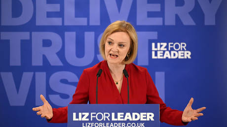 Conservative leadership candidate Liz Truss launches her campaign to become the next Prime Minister on July 14, 2022 in London, England.