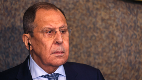 Russian Foreign Minister Sergei Lavrov speaks during a press conference with his Egyptian counterpart in the capital Cairo, on July 24, 2022.
