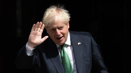 Outgoing UK Prime Minister Boris Johnson is shown leaving No. 10 Downing Street earlier this month in London.