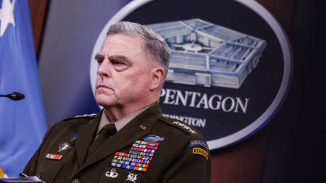 Chairman of the Joint Chiefs of Staff General Mark Milley is shown speaking in a press briefing last week at the Pentagon.