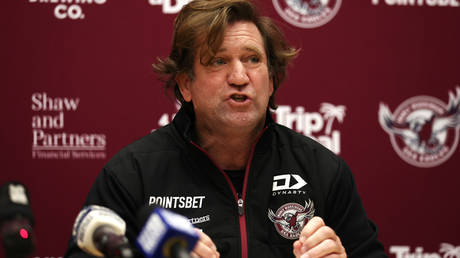 Manly Warringah Sea Eagles coach Des Hasler discussed the situation at a press conference. © Matt King / Getty Images