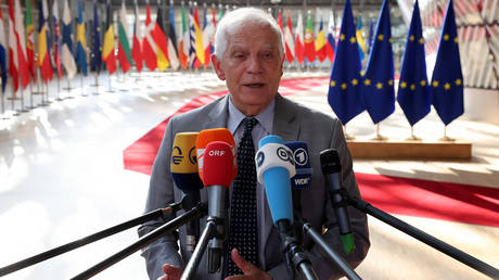 EU High Representative for Foreign Affairs and Security Policy Josep Borrell speaks to the press before a meeting of EU foreign ministers in Brussels, on July 18, 2022.