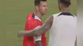 Messi fumes at Ramos after reckless training tackle (VIDEO)