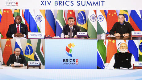 BRICS leaders held a virtual meeting in June. © Li Tao / Xinhua via AP