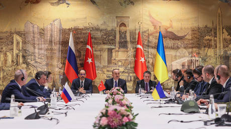 FILE PHOTO. Peace talks between Russia and Ukraine in Istanbul. ©Cem Ozdel / Anadolu Agency via Getty Images