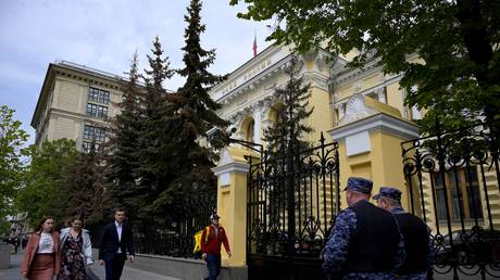 A view of the Russian Central Bank headquarters in downtown Moscow. © Natalia KOLESNIKOVA / AFP