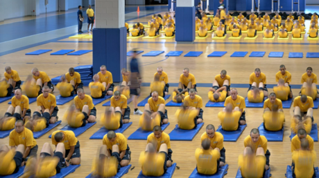 FILE PHOTO: Recruits participate in the Navy Physical Readiness Test at Naval Station Great Lakes, Illinois, August 1, 2019