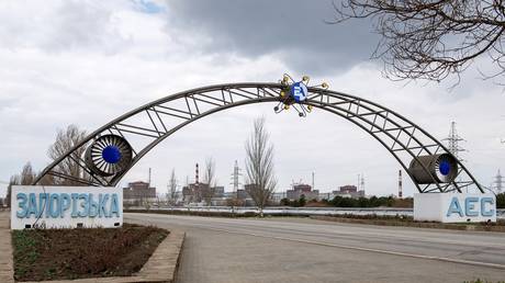 File photo: Entrance to the Zaporozhye nuclear power plant in Energodar, May 2022