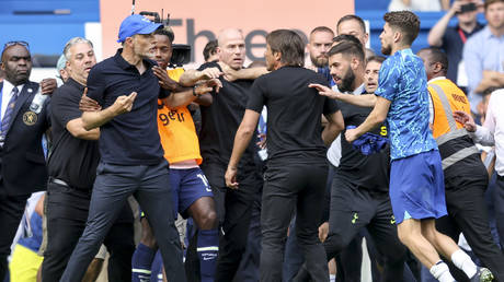Things got heated between Tuchel and Conte at Stamford Bridge. © Robin Jones / Getty Images