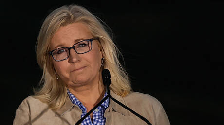 US Representative Liz Cheney is shown giving her concession speech after losing Tuesday's Republican primary election in Wyoming.