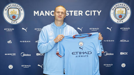 Haaland is among those to head to the Premier League this summer. © Lynne Cameron / Manchester City FC via Getty Images