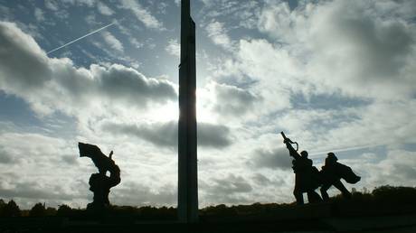 FILE PHOTO: The now demolished monument dedicated to the ‘Liberators of Soviet Latvia and Riga from the German Fascist Invaders’.